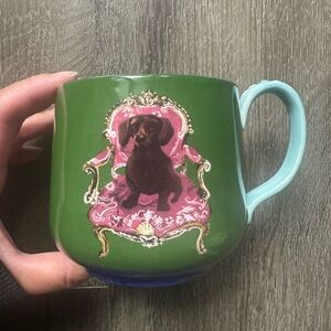 Anthropologie Lovely Ceramic Dog Mug